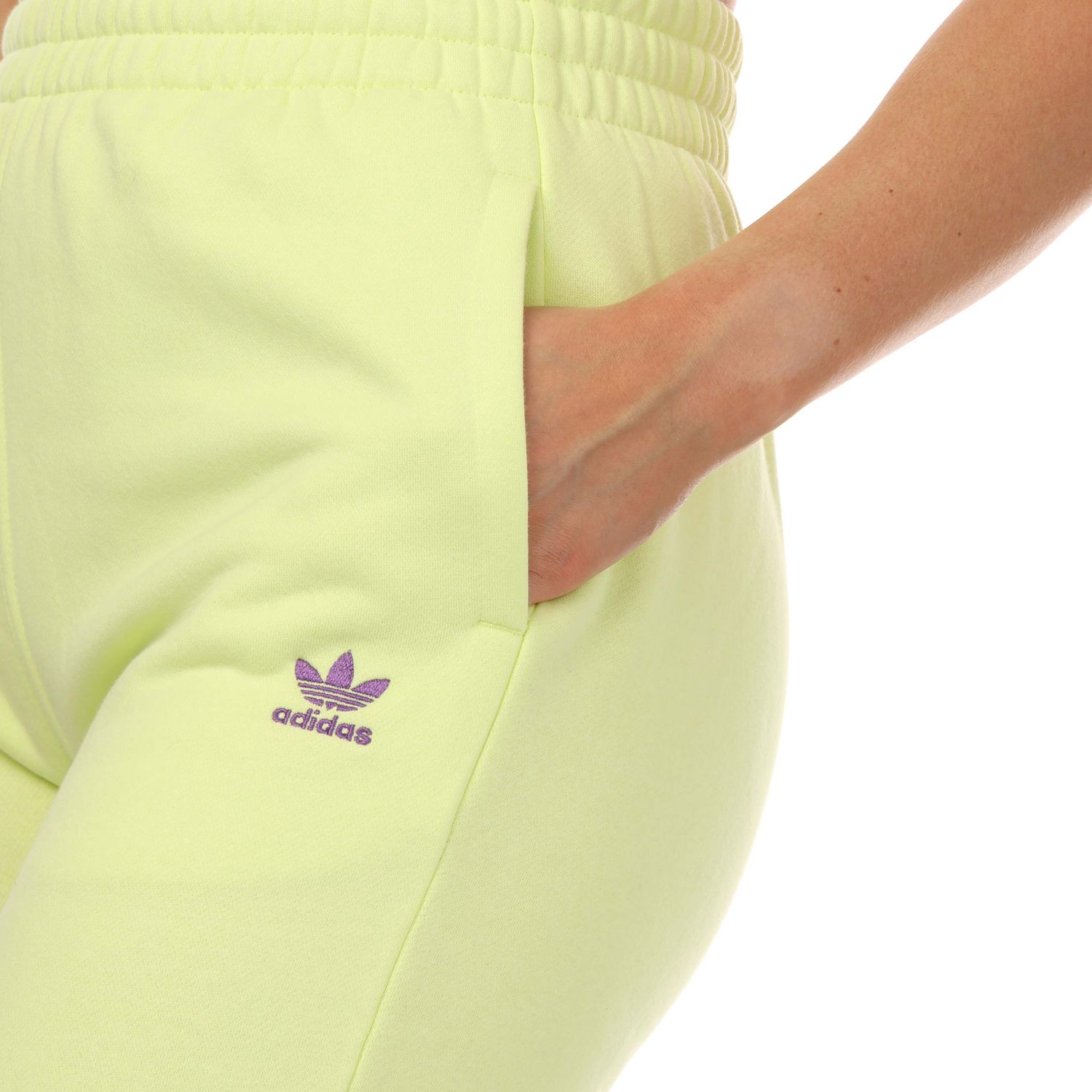 The adidas Originals Yellow Adicolor Essentials Womens Label Joggers Get Fleece -
