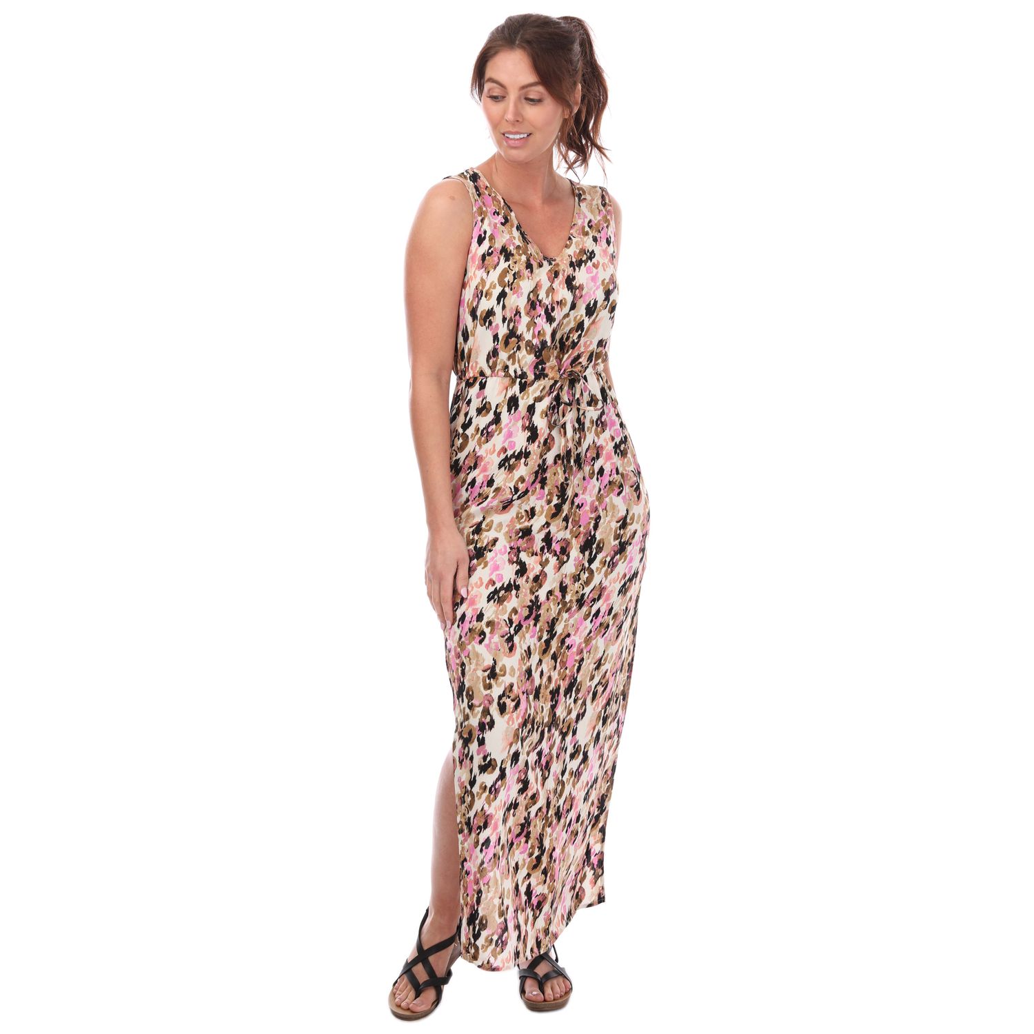 Uitreiken eeuw Perth Blackborough Beige Vero Moda Womens Easy V-Neck Maxi Dress - Get The Label