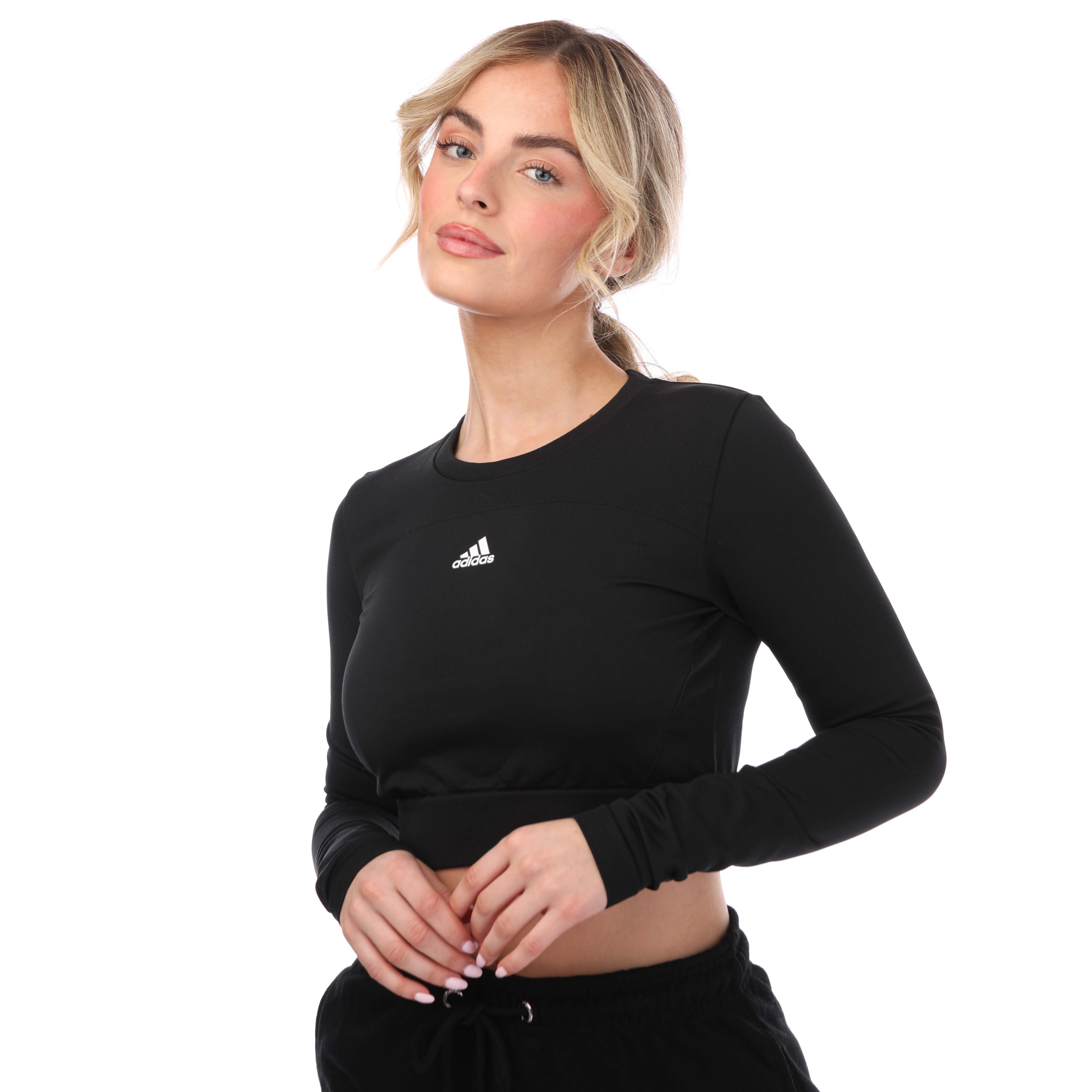 Womens AEROKNIT Seamless Cropped LS Top
