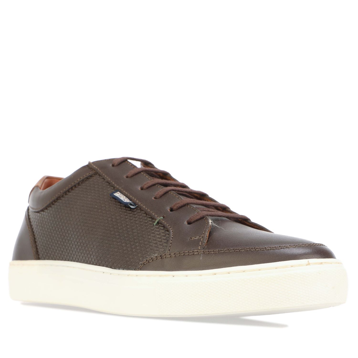 Brown Lambretta Mens Percy Leather Trainers - Get The Label