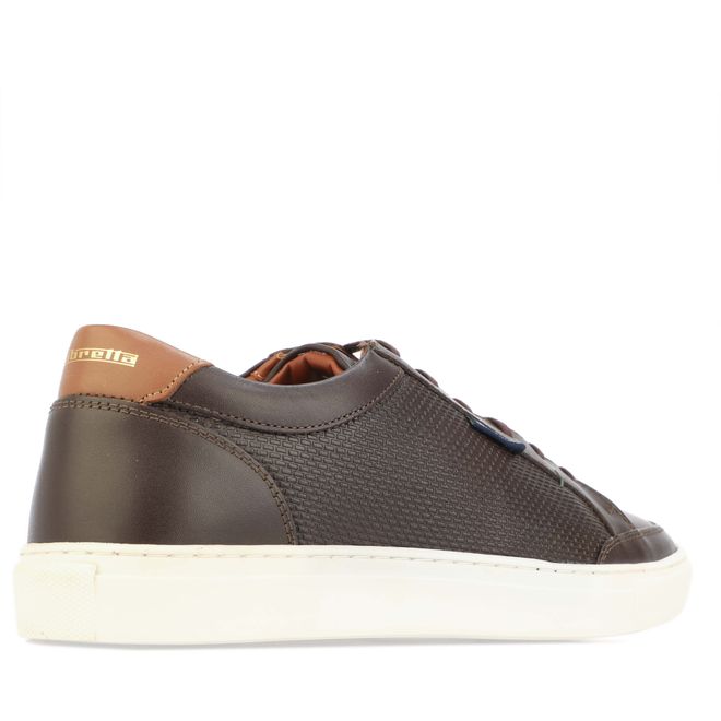 Brown Lambretta Mens Percy Leather Trainers - Get The Label