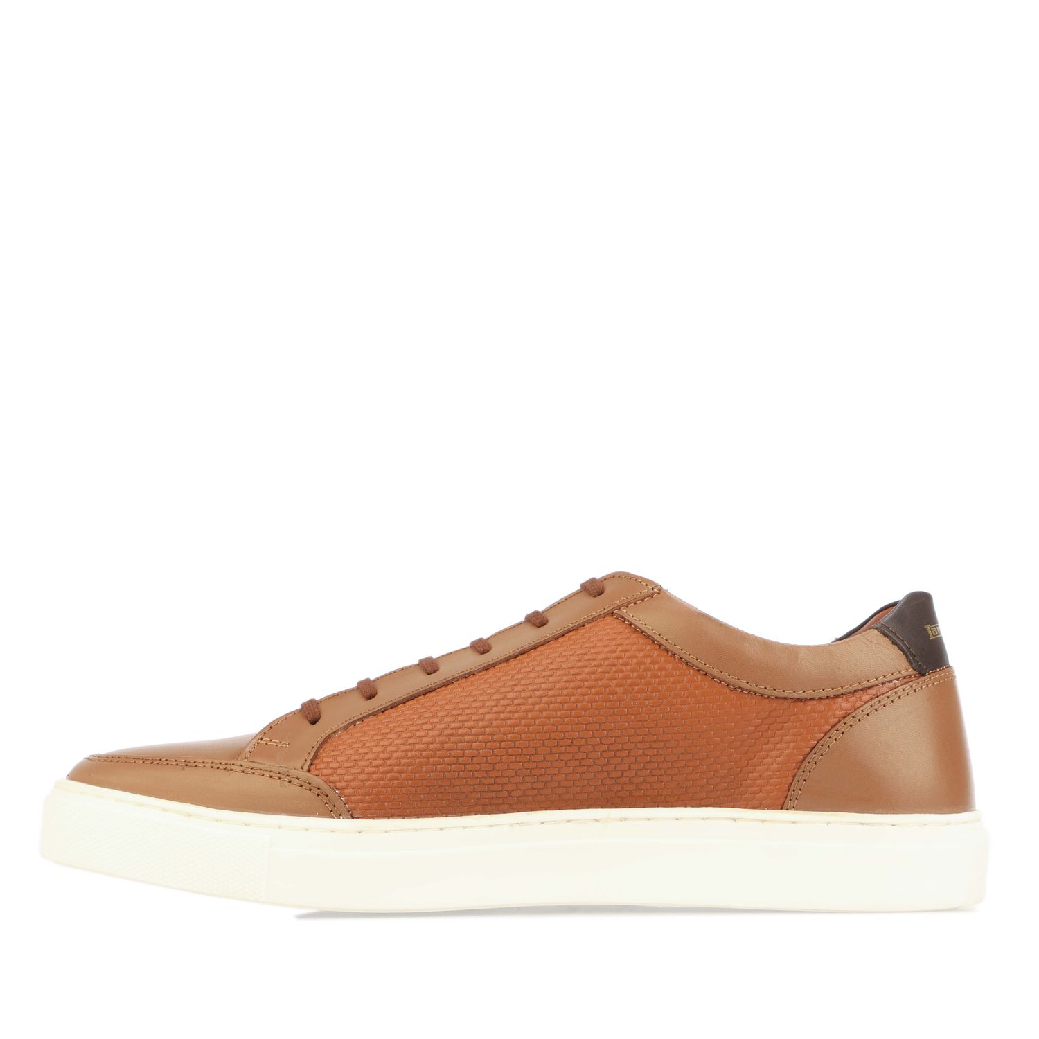 Tan Lambretta Mens Percy Leather Trainers - Get The Label