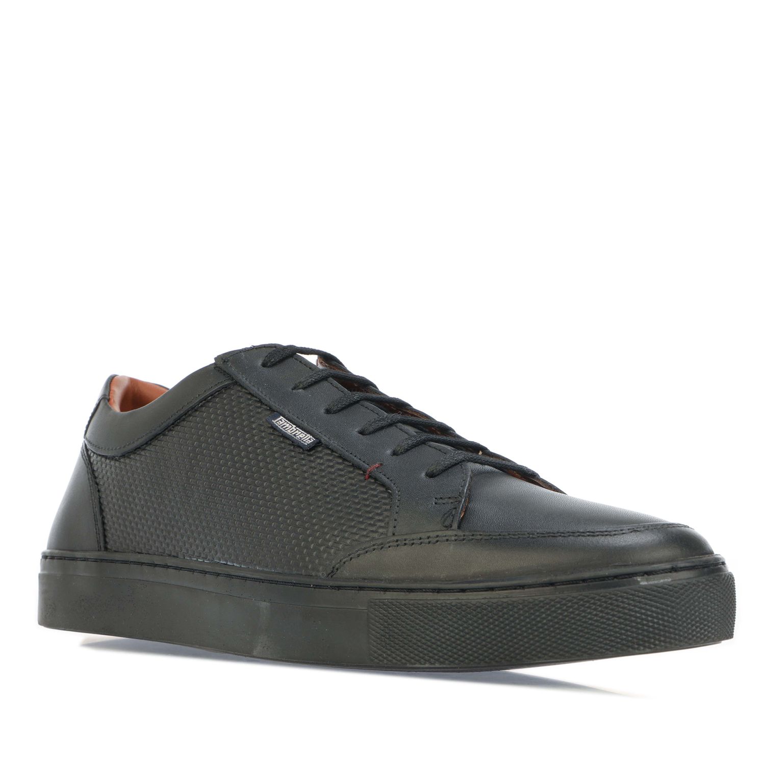Black Lambretta Mens Percy Leather Trainers - Get The Label