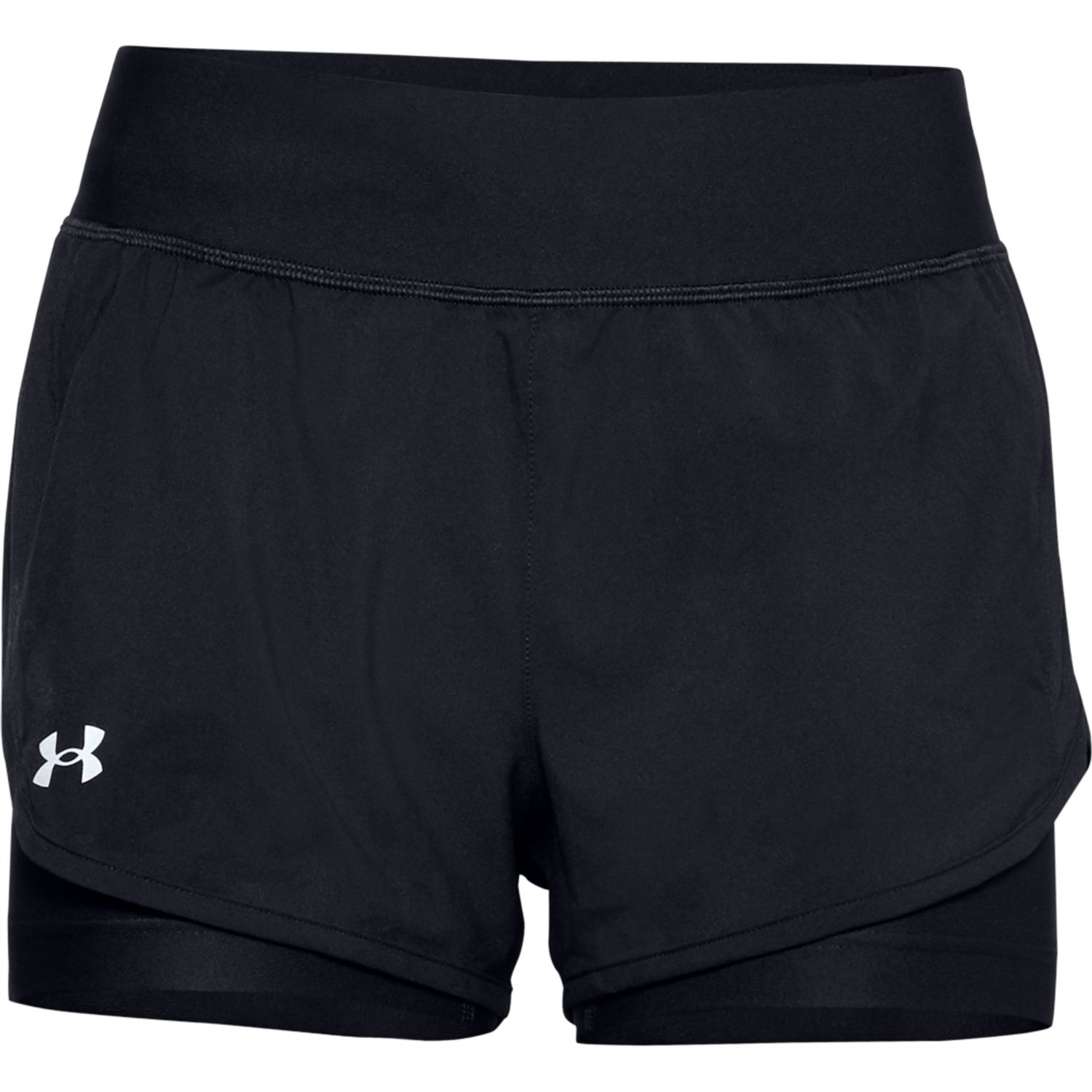 Under Armour Womens UA Speedpocket 2-in-1 Shorts in Black