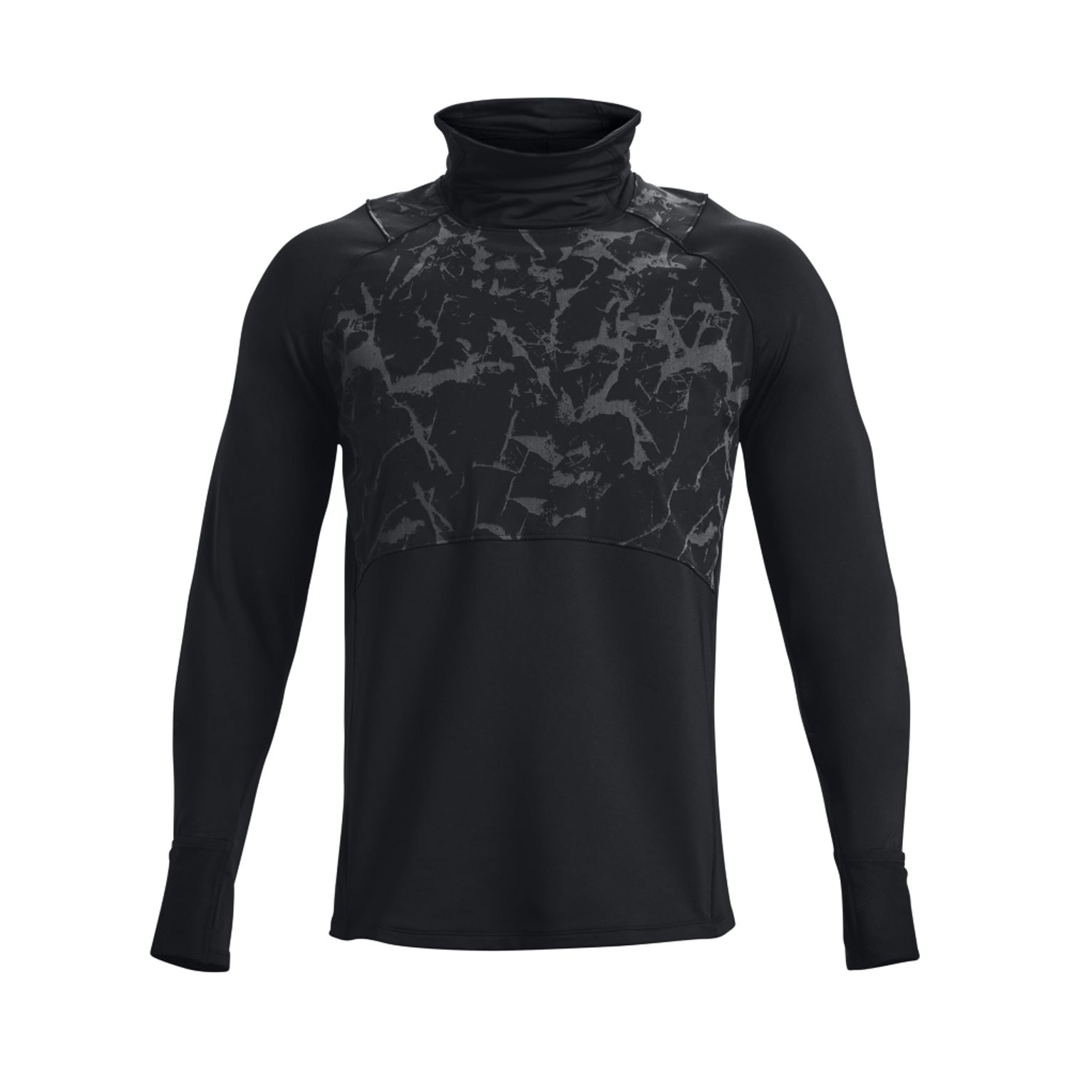 Black Under Armour Mens UA OutRun The Cold Funnel Neck Top - Get The Label