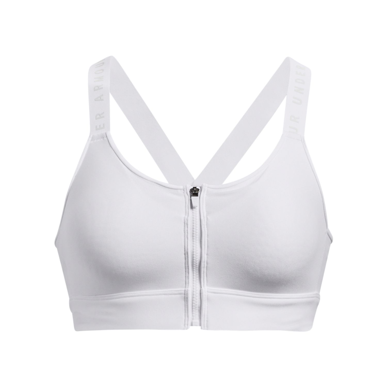 White Under Armour Womens UA Infinity High Zip Sports Bra - Get The Label