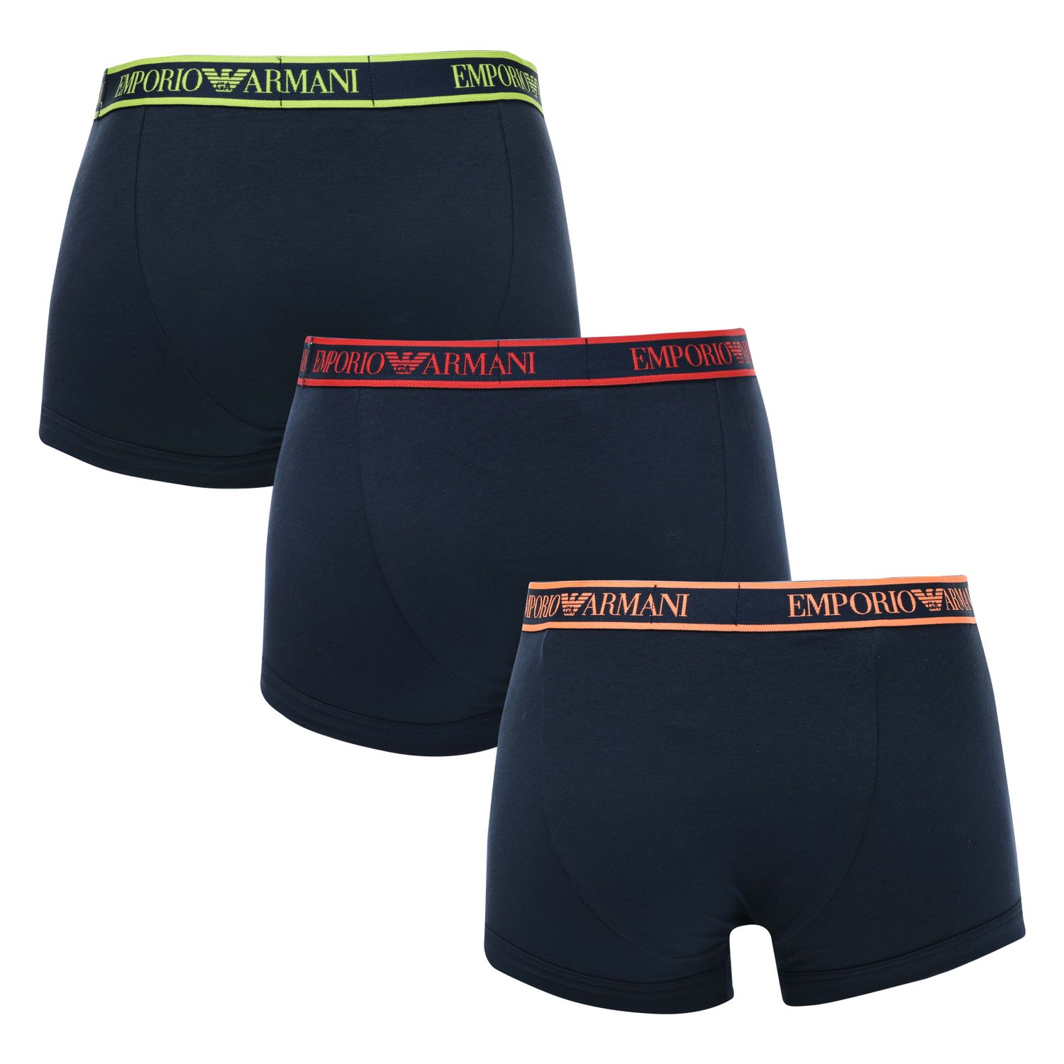Navy Armani Mens 3-Pack Trunks - Get The Label
