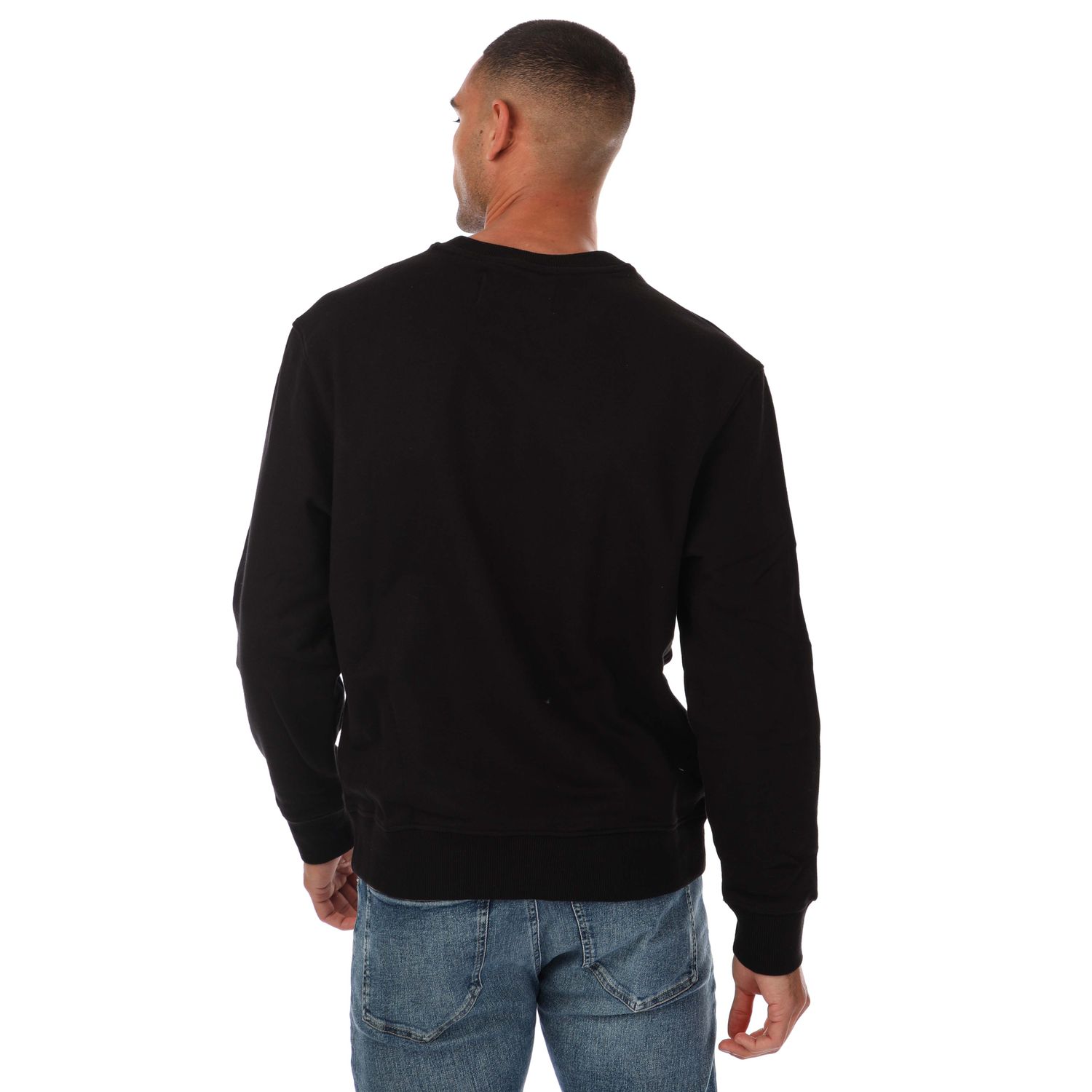 Black Calvin Klein Jeans Mens Relaxed Cotton Terry Sweatshirt