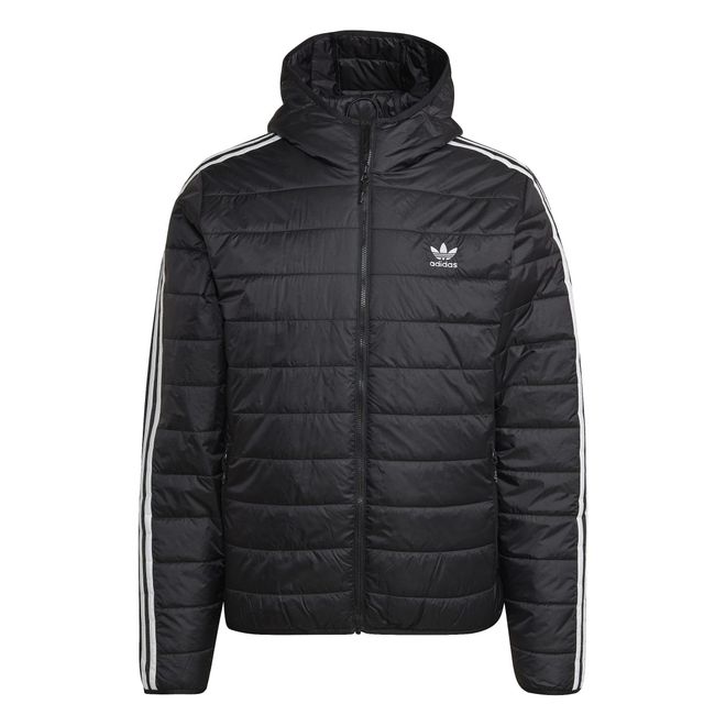 Black adidas Originals Mens Padded Hooded Puffer Jacket - Get The Label