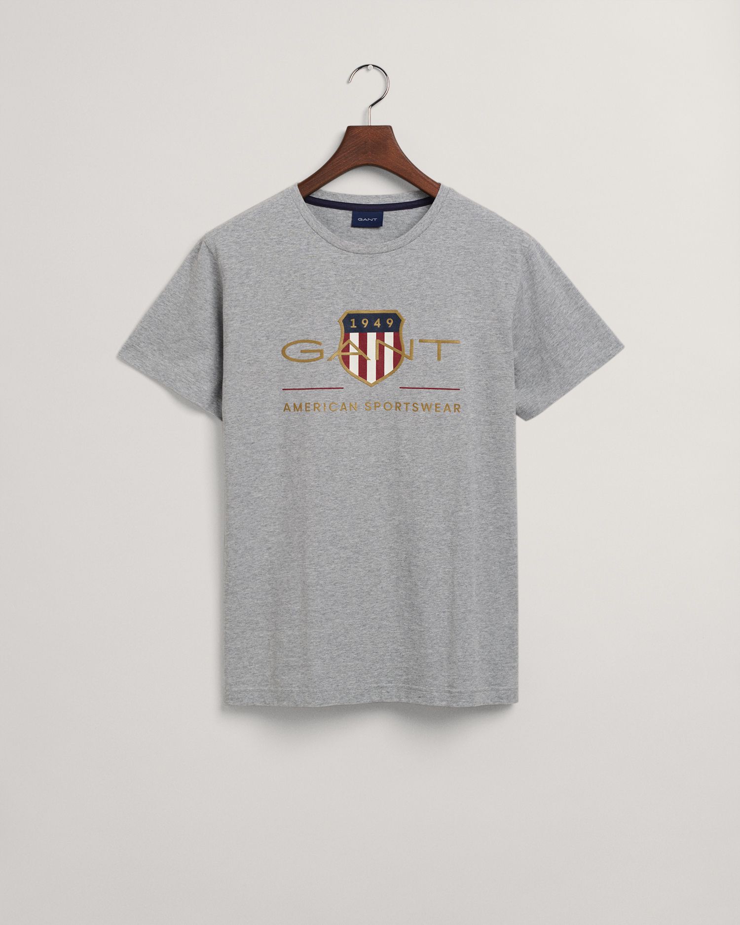 Grey Marl Gant Mens Archive Shield T-Shirt - Get The Label