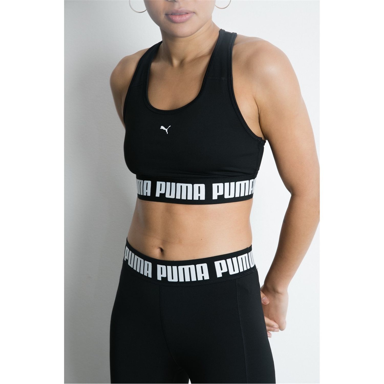 Black Puma Womens Strong Medium Impact Sports Bra - Get The Label