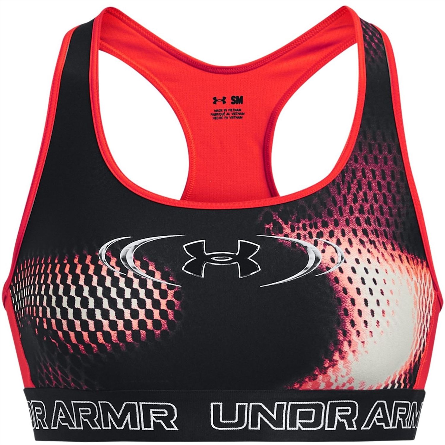 Under Armour Womens Armour Mid Padless Sports Bra in Red