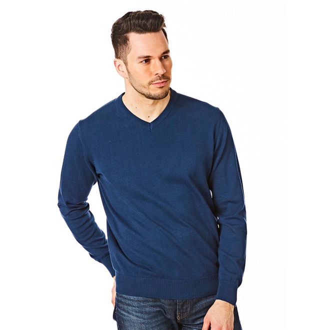 Blue Castle Point V Neck Sweatshirt Mens - Get The Label