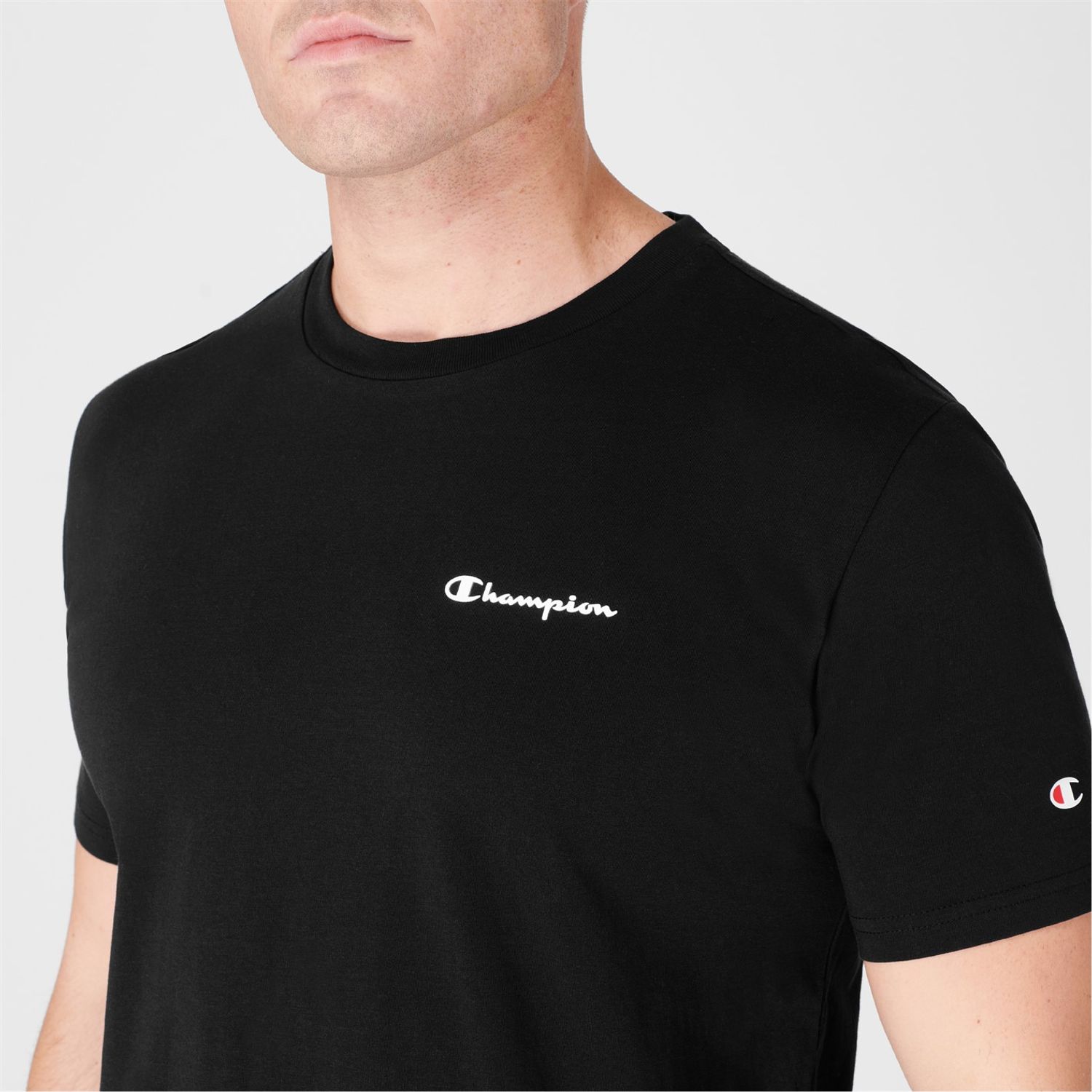 Black Champion - The Crew T-Shirt Mens Label Get