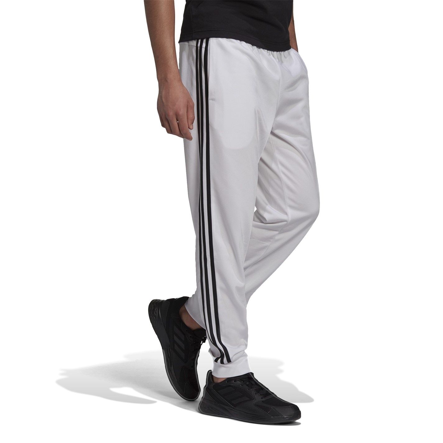 adidas Mens Essentials Fleece Open Hem 3Stripes Pants  Rebel Sport