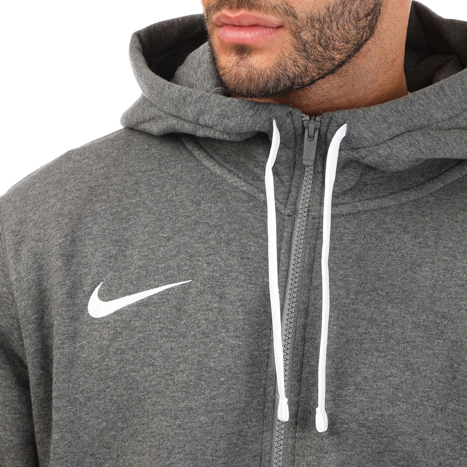 Grey Nike Mens Team Club Full Zip Hoodie - Get The Label