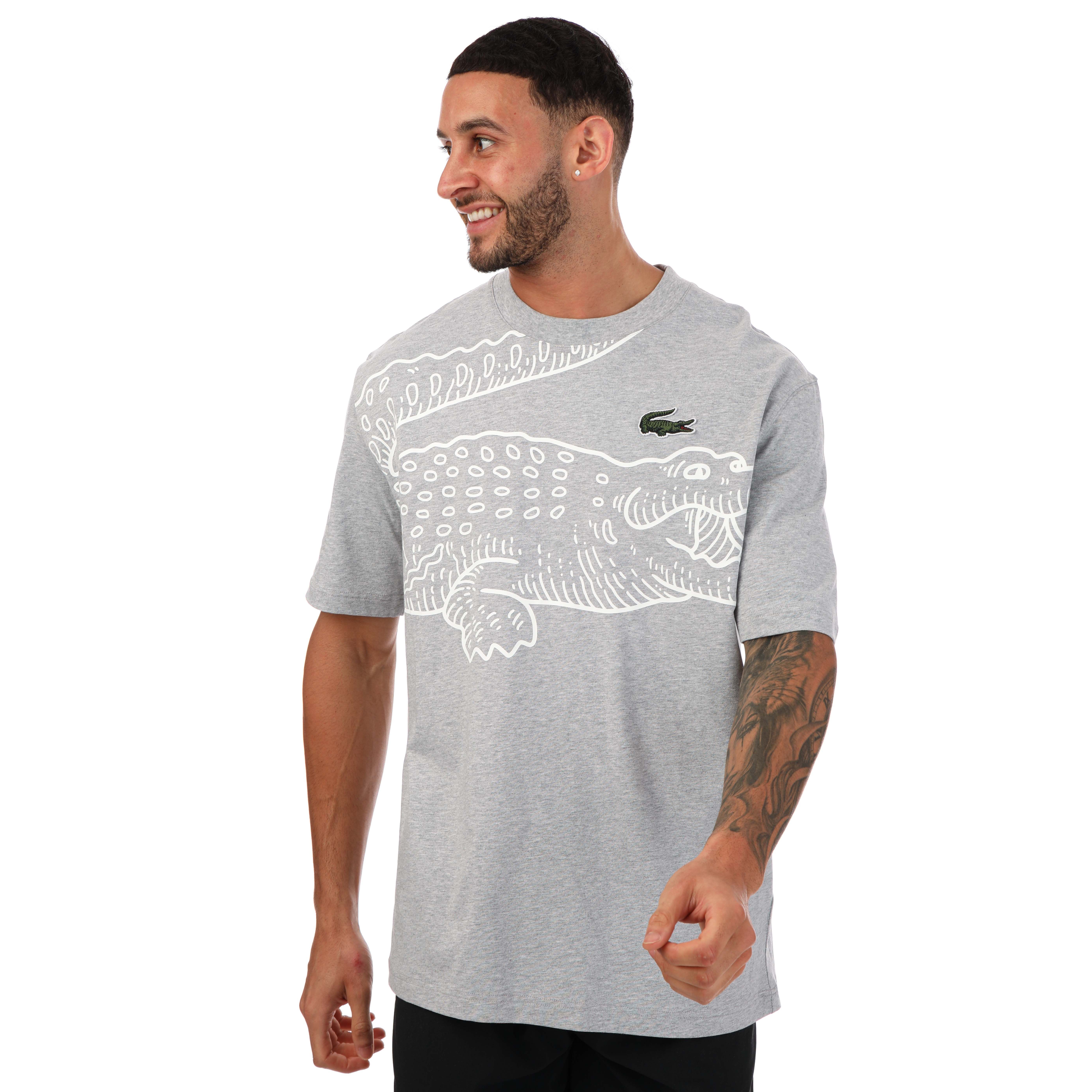 Mens Large Croc Print T-Shirt