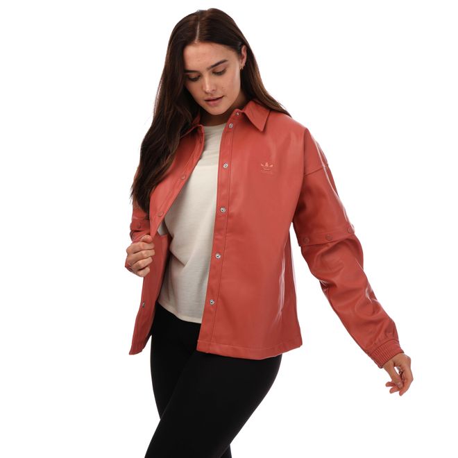 Womens Always Original Faux Leather Track Top