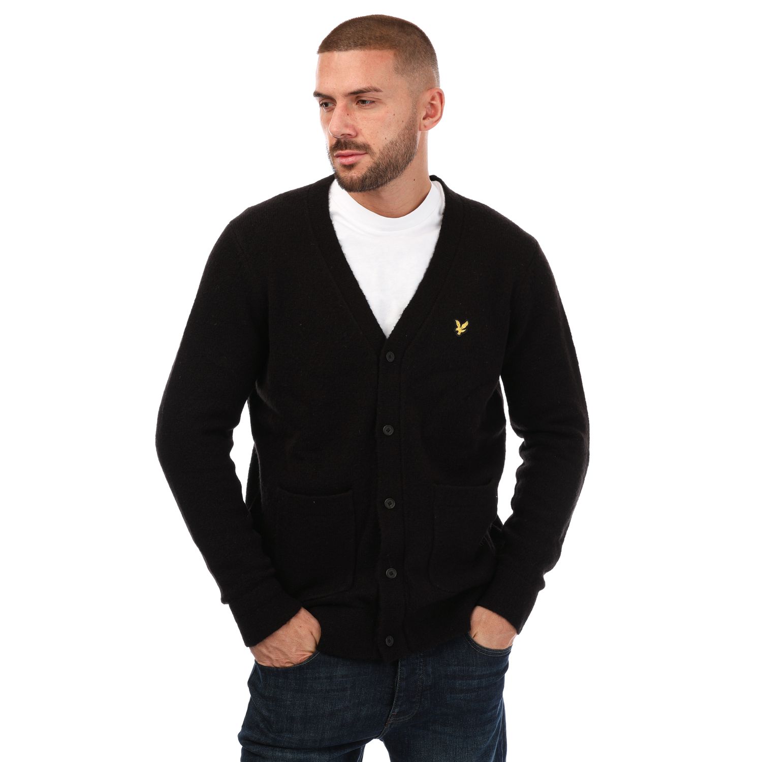 Black Lyle And Scott Mens Brushed Cardigan - Get The Label