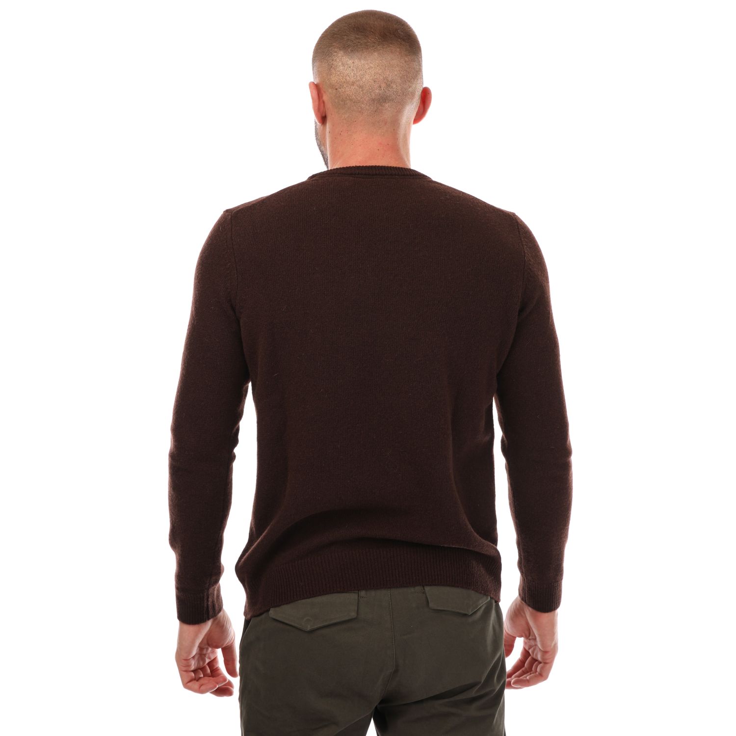 Khaki Lyle And Scott Mens Crew Neck Lambswool Blend Jumper - Get The Label