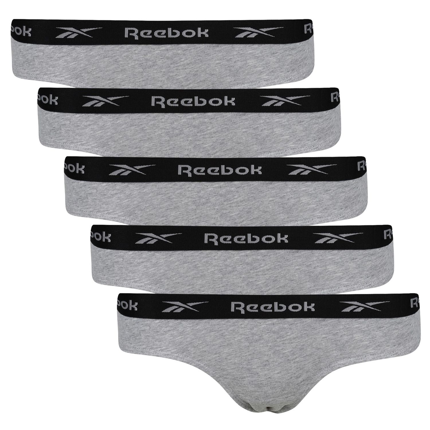 Reebok Womens 3 Pack Cotton Thong Elasticated Waistband Knickers