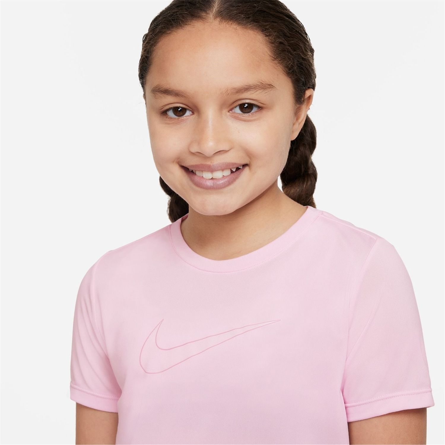 Pink Nike Df One Short Sleeve Top - Get The Label