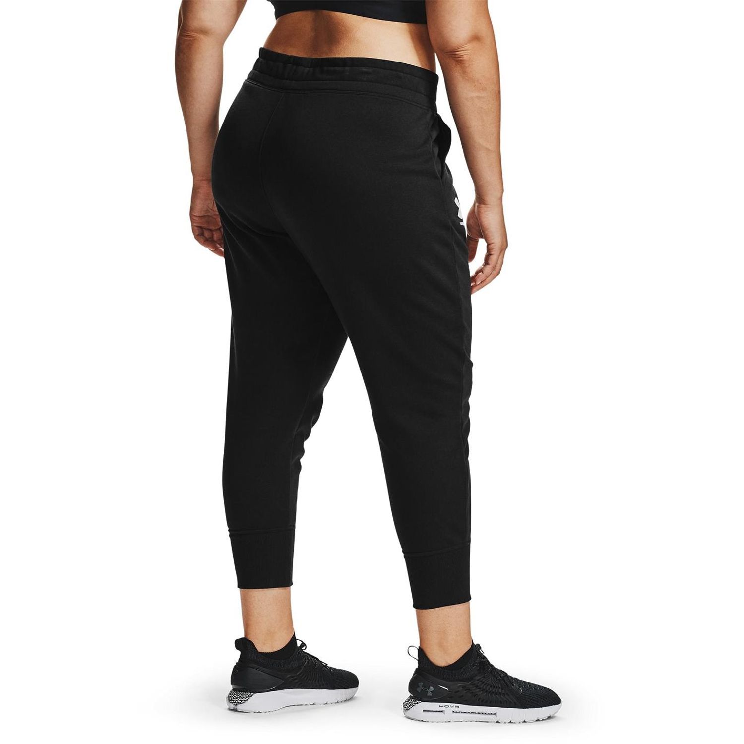 Under Armour Womens Rival Fleece Joggers + in Black