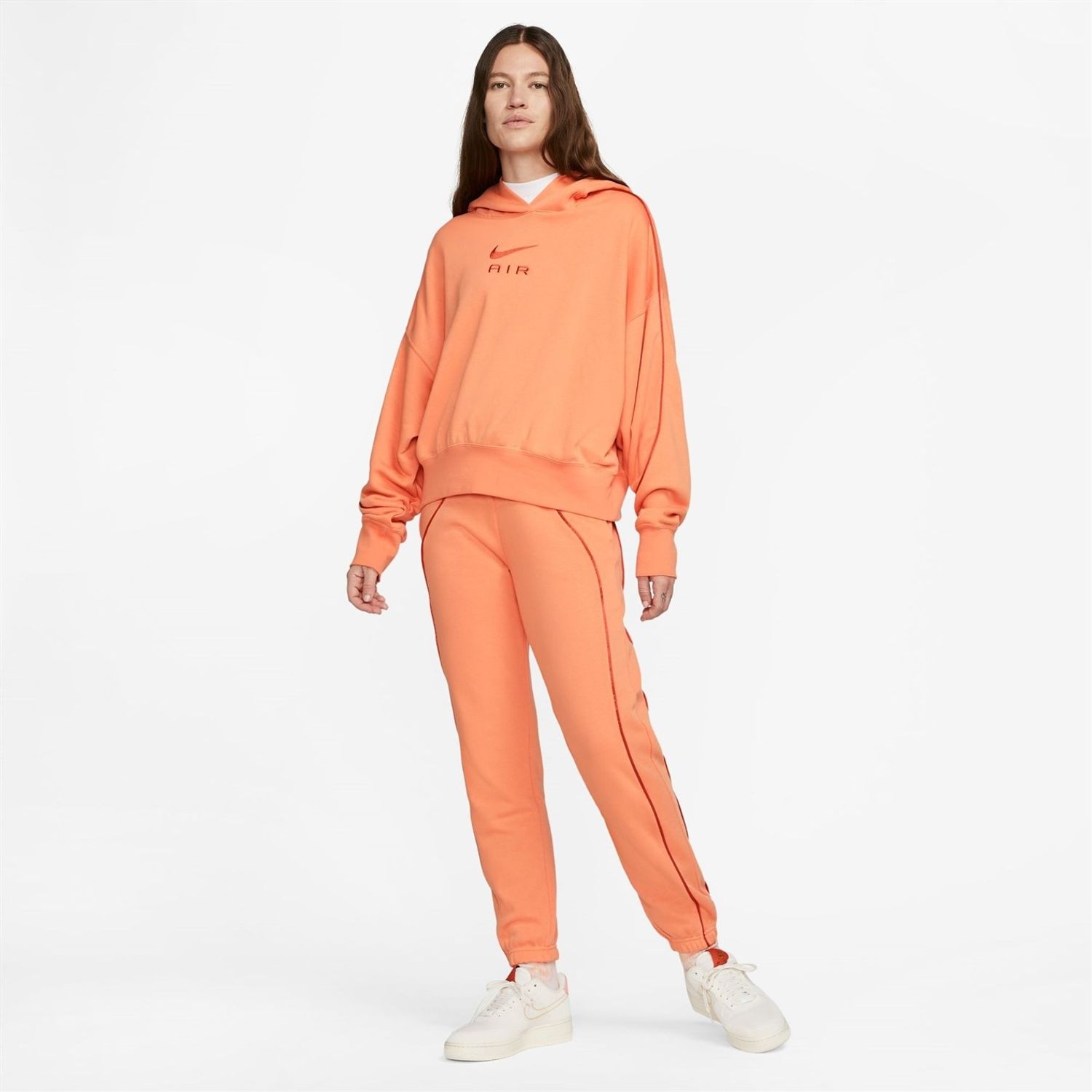 Orange Nike Air Women's Mid Rise Fleece Joggers - Get The Label