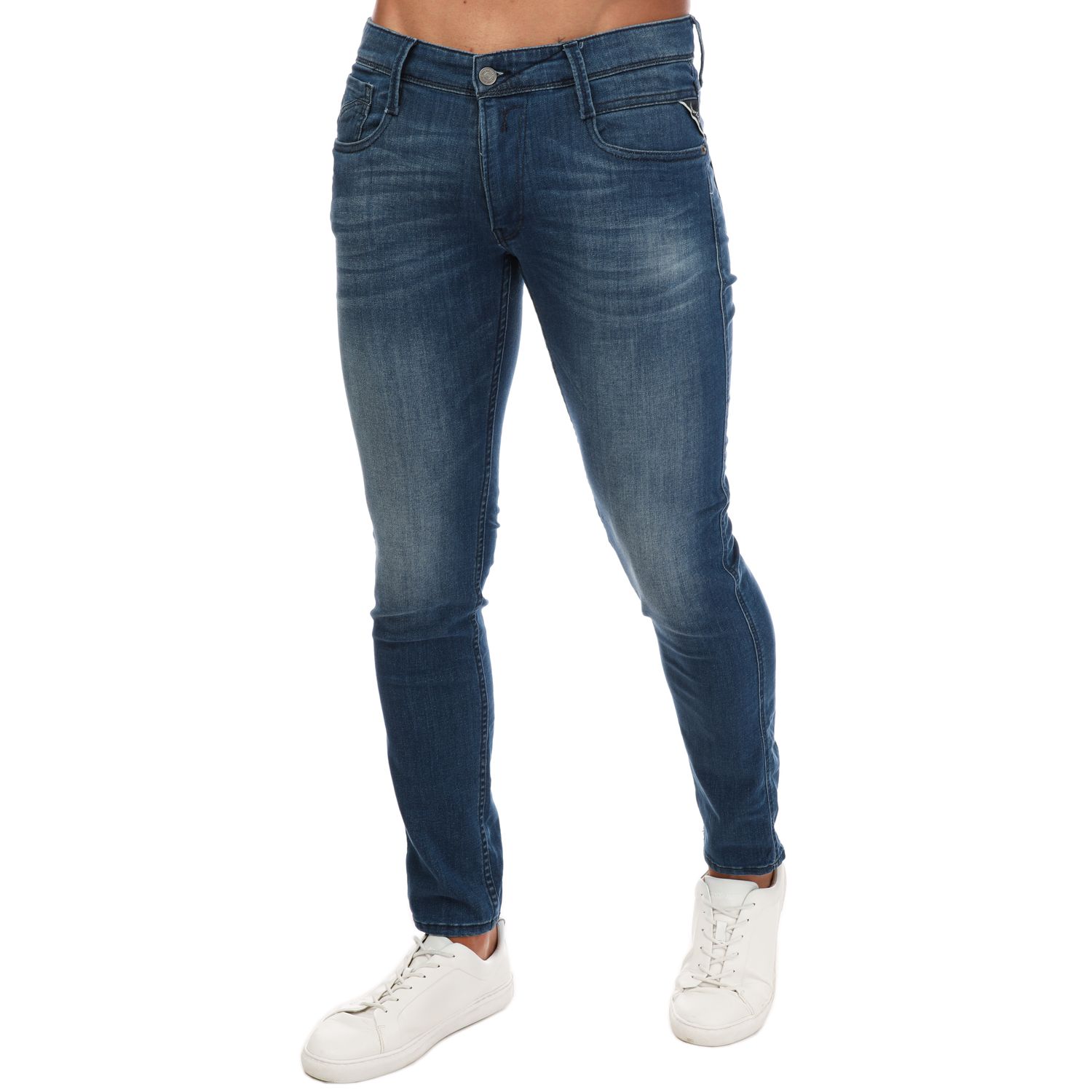 Blue Replay Mens Anbass Slim Fit Jeans - Get The Label