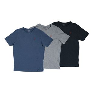 Farah 5 Pack Men's Classic Crew Neck Solid Cotton T-Shirts Five