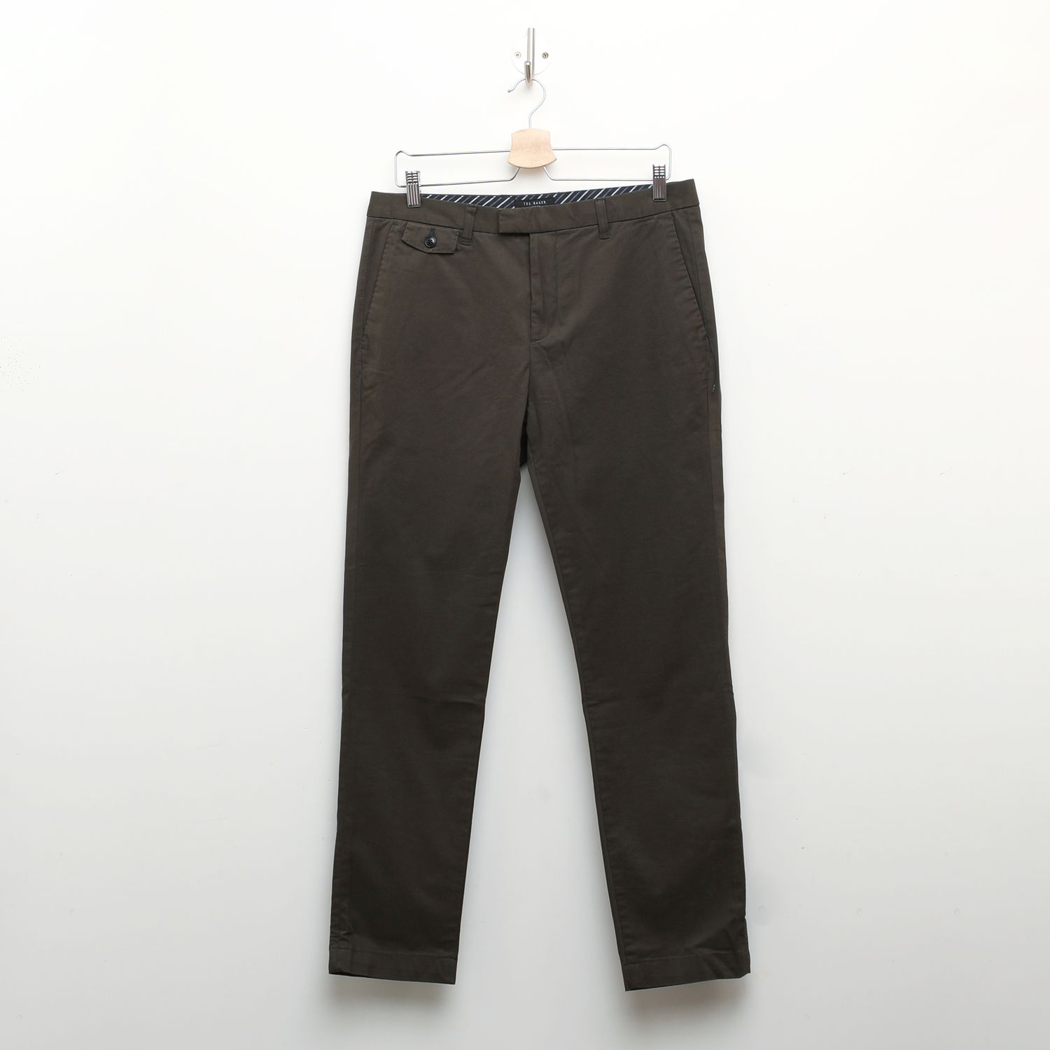 Khaki Ted Baker Mens Irvine Slim Fit Smart Trousers - Get The Label