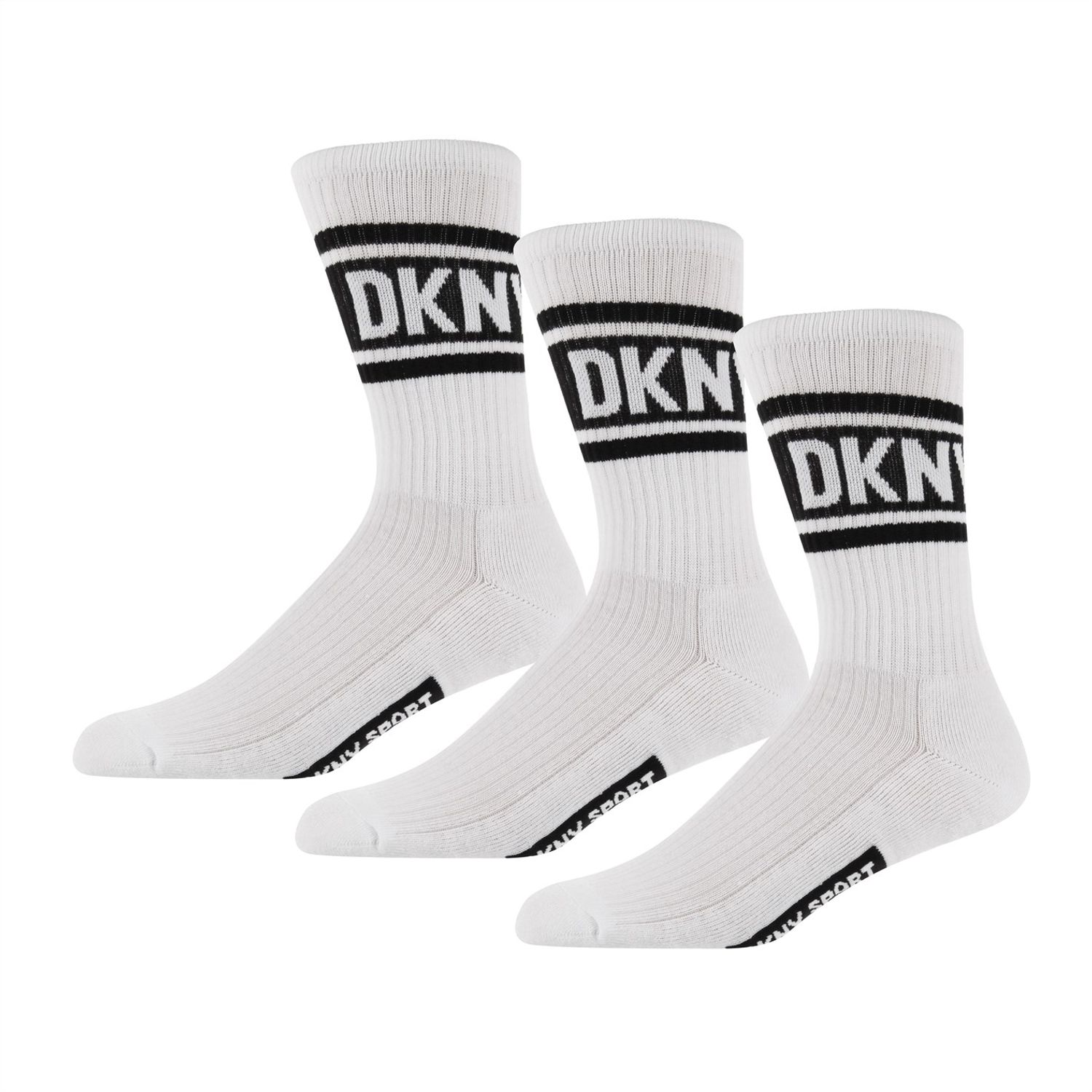 White DKNY Reed 3pk Socks - Get The Label