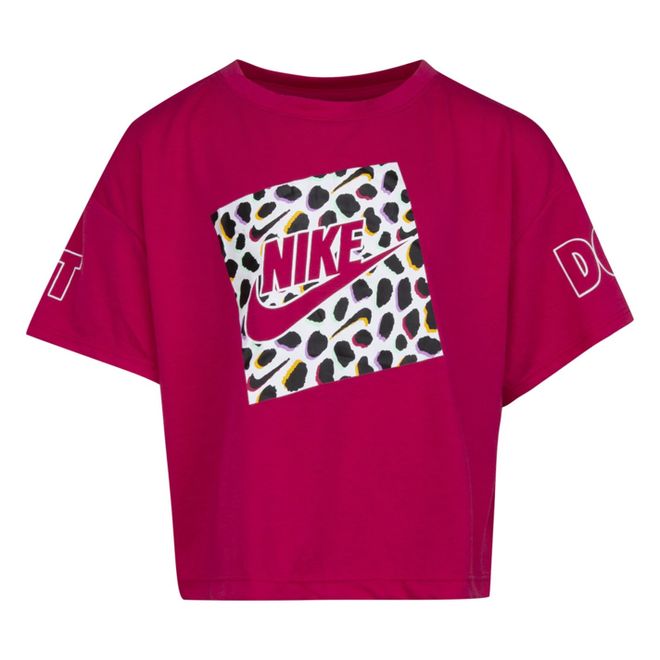 Little Girls Leopard Boxy Graphic T-Shirt
