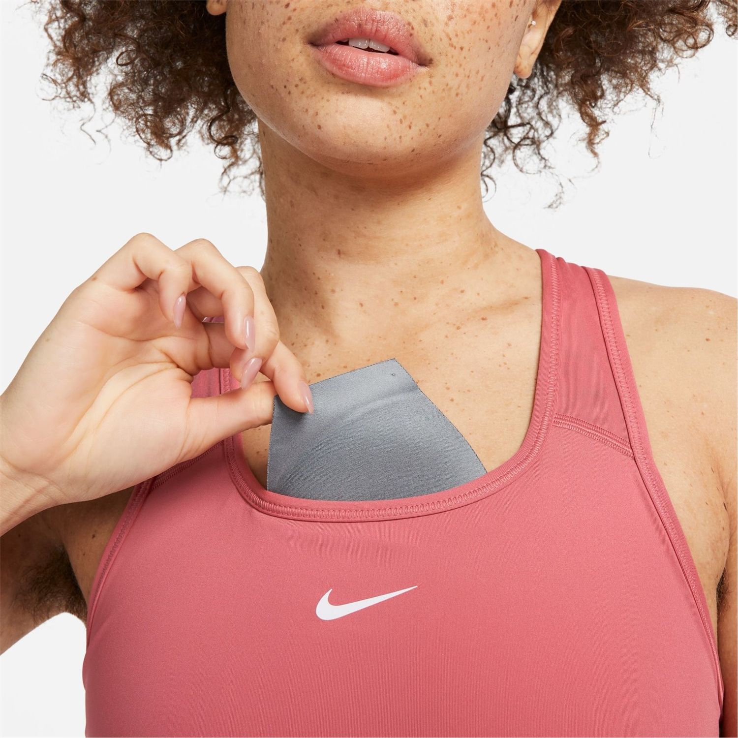 Nike Womens Swoosh Medium Support 1 Piece Pad Sports Bra in Blue