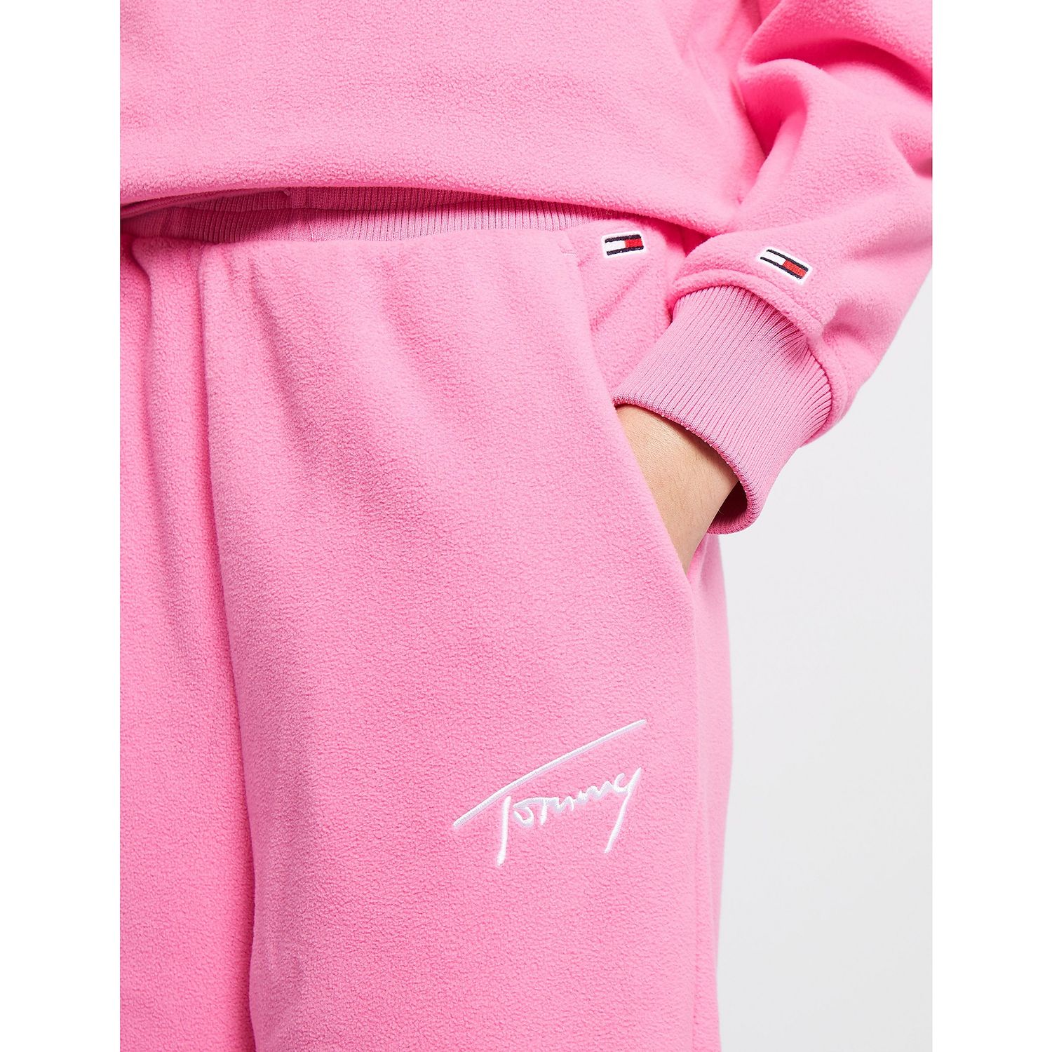 Pink Tommy Hilfiger Womens Signature Fleece Sweatpants - Get The Label