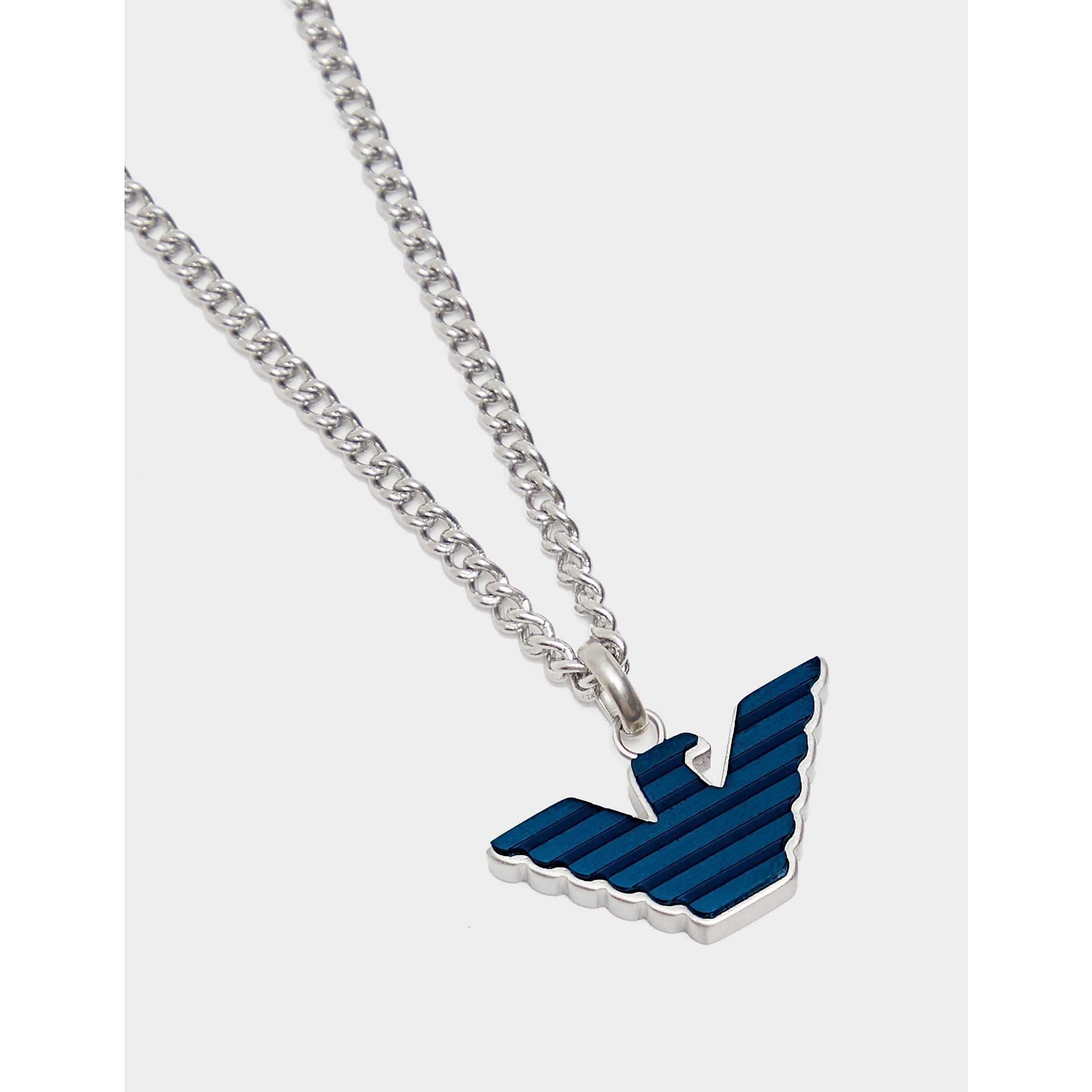 Blue Armani Mens Eagle Logo Necklace - Get The Label