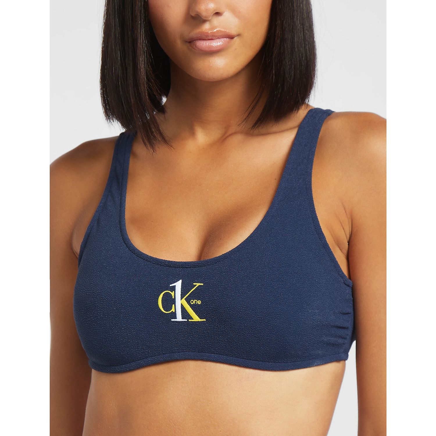 Calvin Klein Womens Logo Bralette in Navy