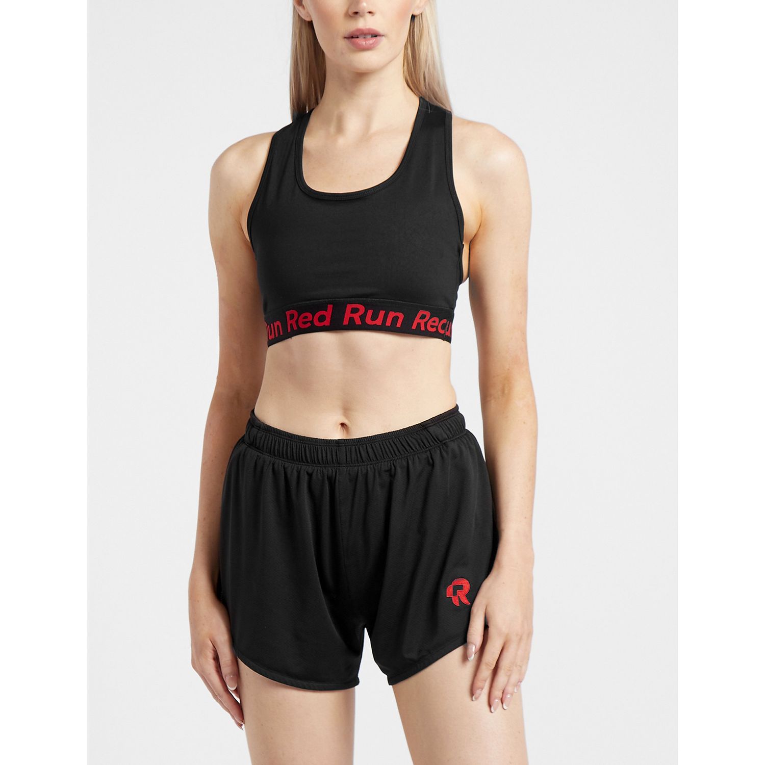 Red Run Womens Inky Sports Bra in Black