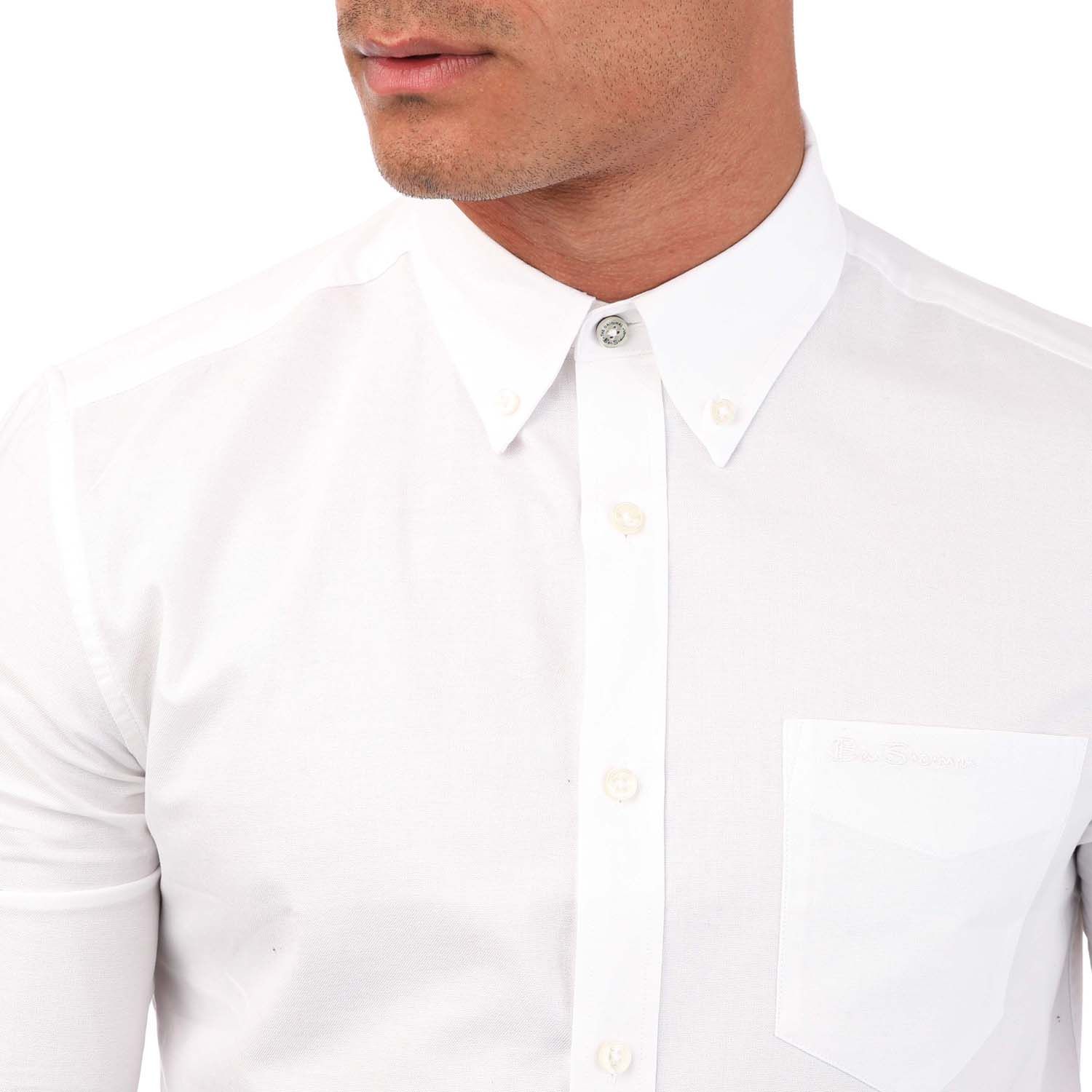 White Ben Sherman Mens Long Sleeve Oxford Shirt - Get The Label