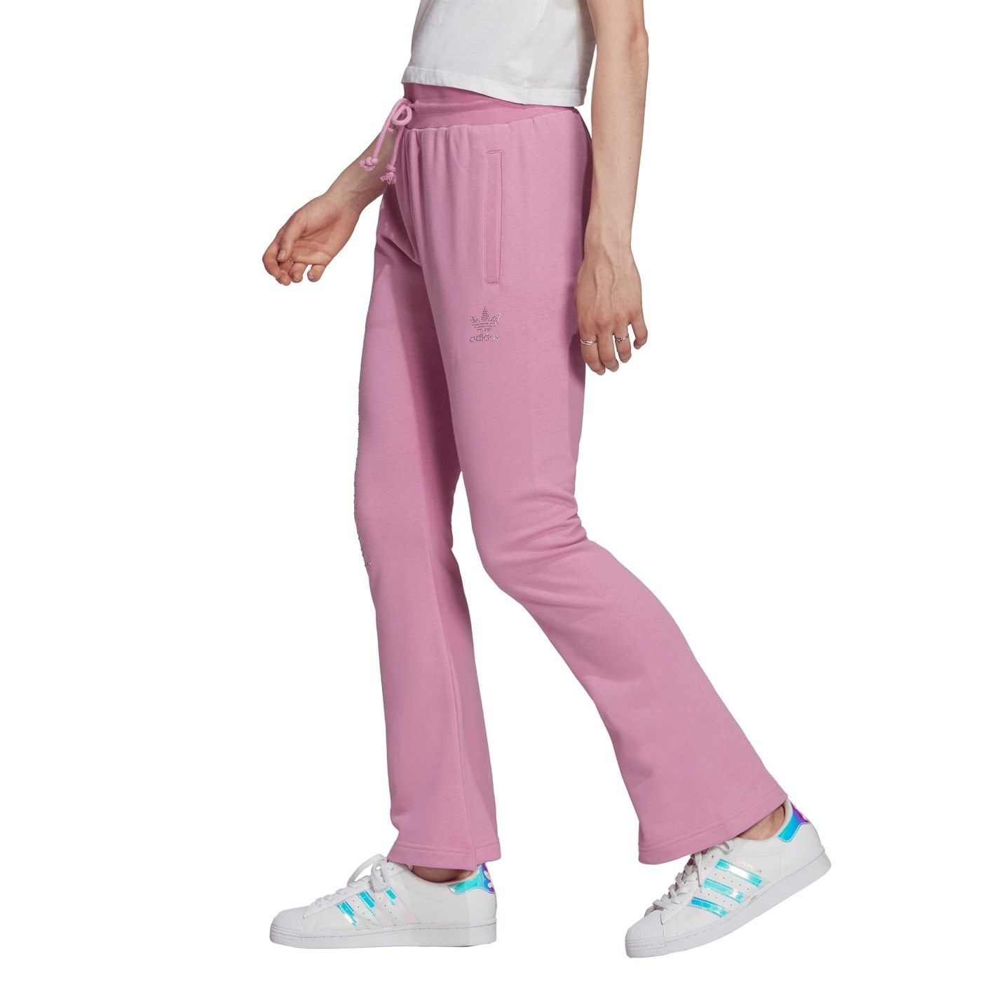 adidas Originals Womens Luxe Open Hem Track Pants in Pink