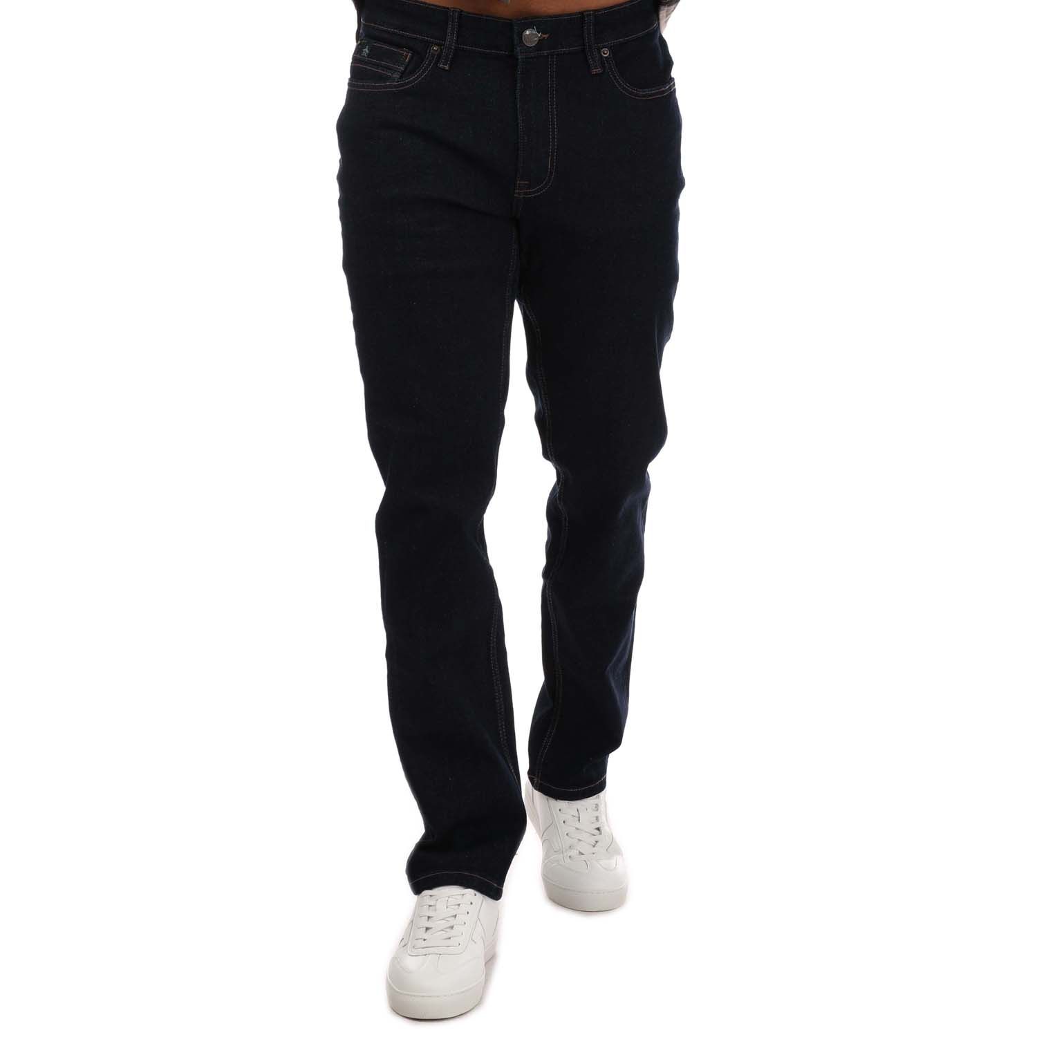 Indigo Original Penguin Mens Slim Fit Stretch Jeans - Get The Label