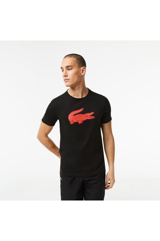 Black Red Lacoste Mens SPORT 3D Print Crocodile Jersey T-Shirt - Get ...