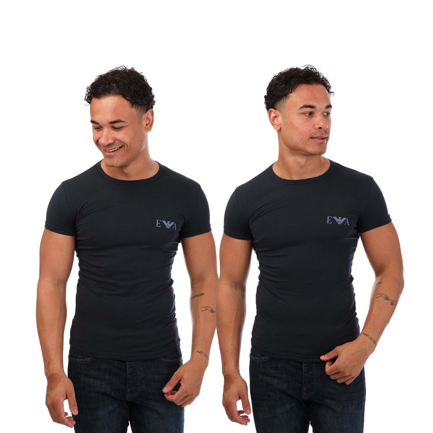 Mens 2 Pack Lounge Crew T- Shirts