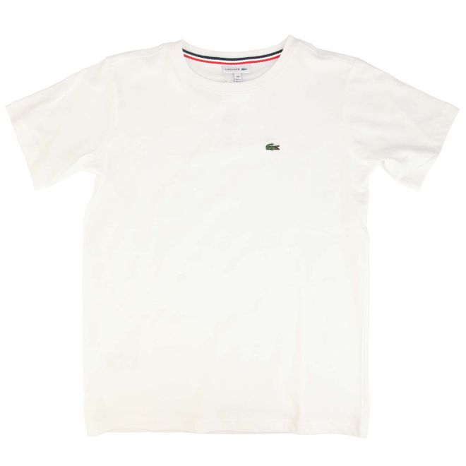 White Lacoste Boys Crew Neck Cotton Jersey T-Shirt - Get The Label
