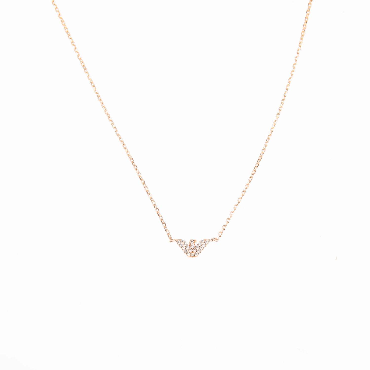 Womens Rose Gold-Tone Sterling Silver Necklace