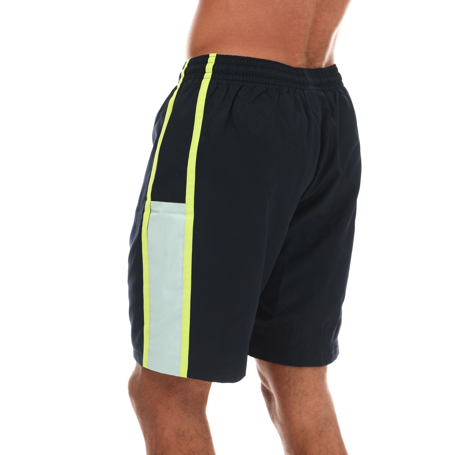 Navy Lacoste Mens Colourblock Panels Lightweight Shorts - Get The Label