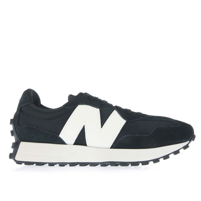 Black-White New Balance Mens 327 Trainers - Get The Label