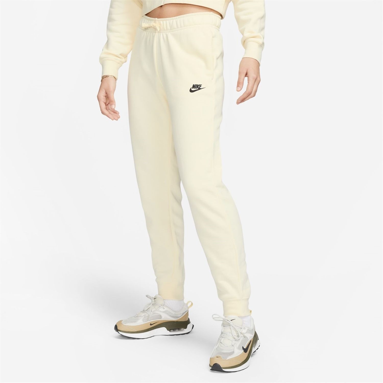 Cream Nike Womens Sportswear Essential Fleece Pants - Get The Label