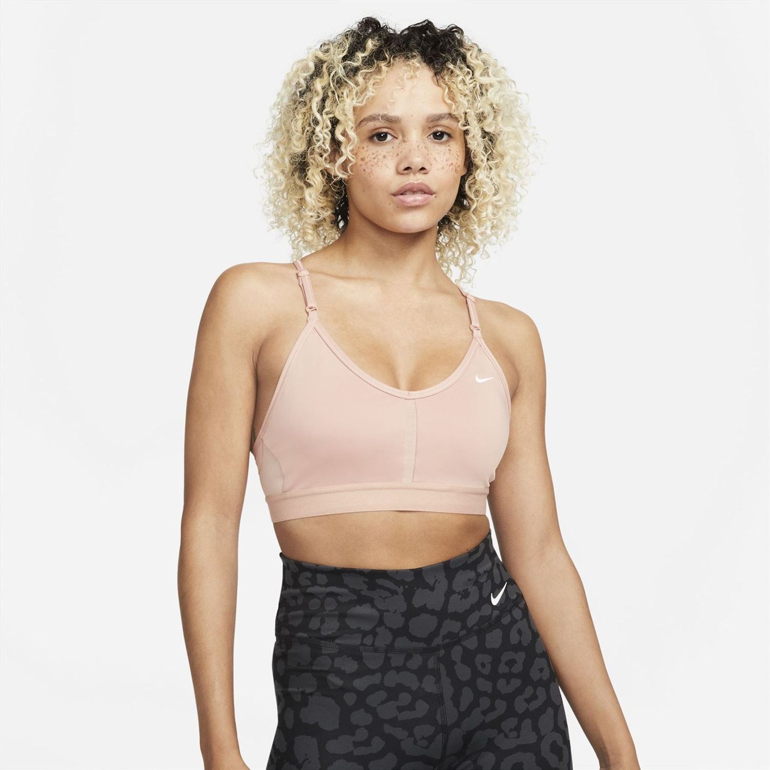 Pink Nike Womens Indy Light Support Logo Sports Bra - Get The Label