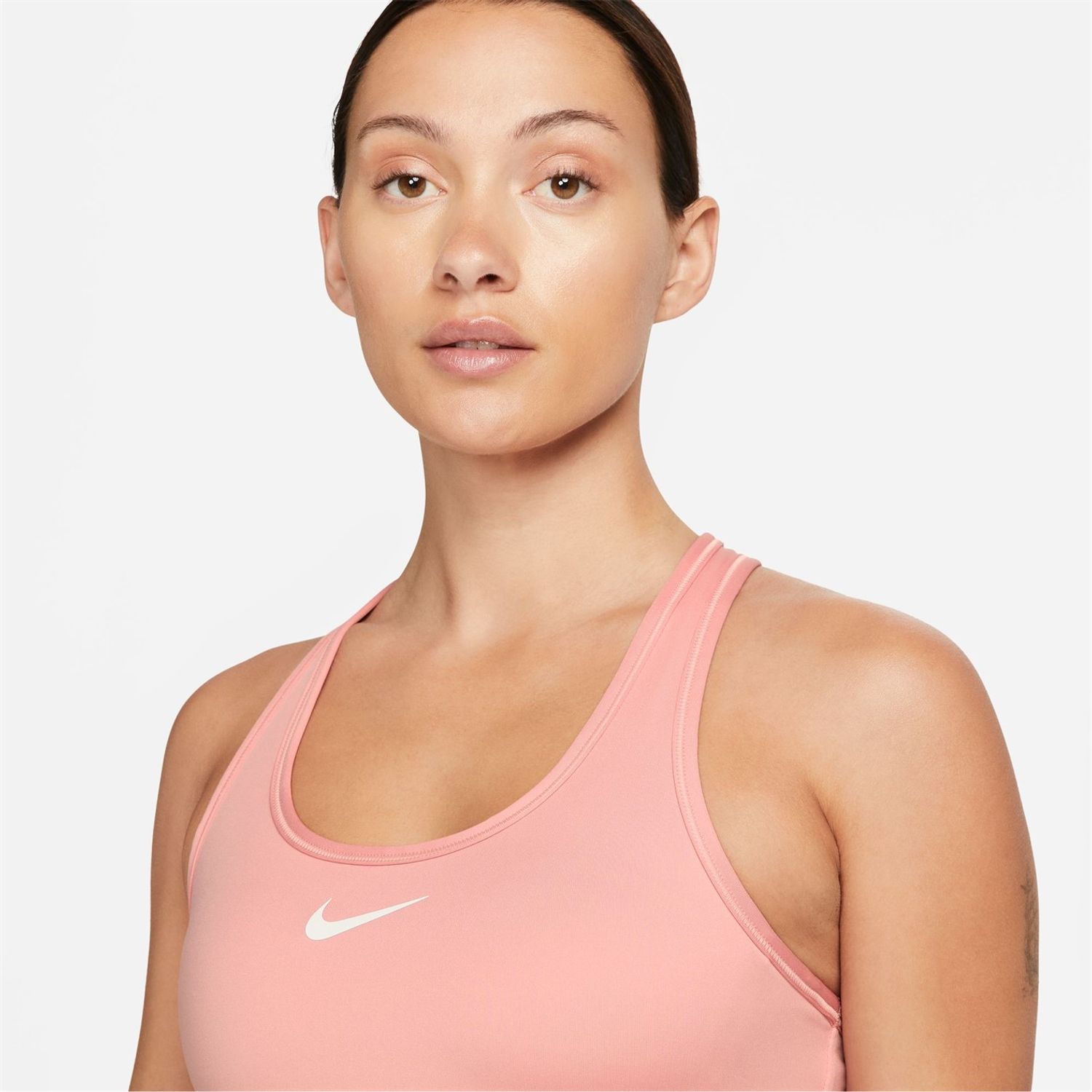 Red Nike Swoosh Medium Support Sports Bra Ladies - Get The Label